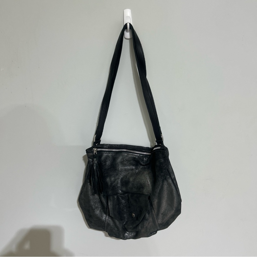 Beaudin Silver/GRAY ZIPPERED PURSE BACKPACK/SHOULDER STRAP WITH TASSEL